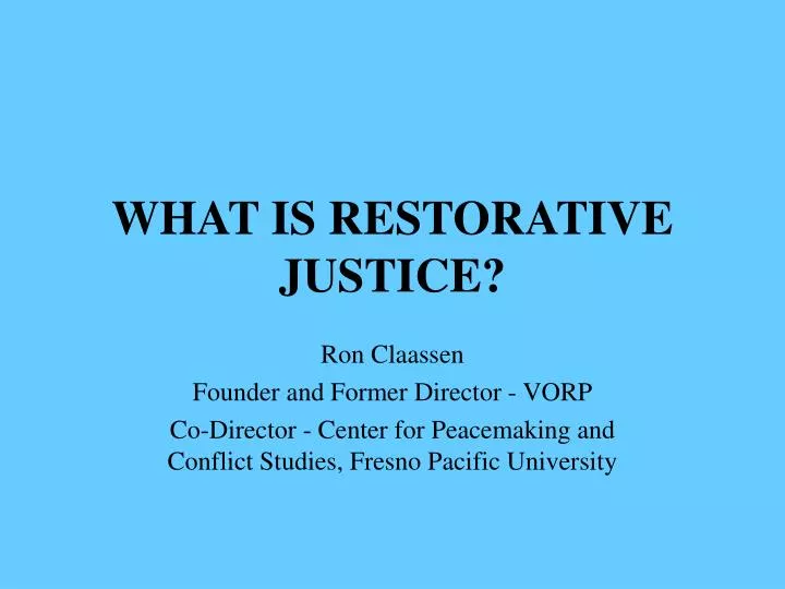 what is restorative justice