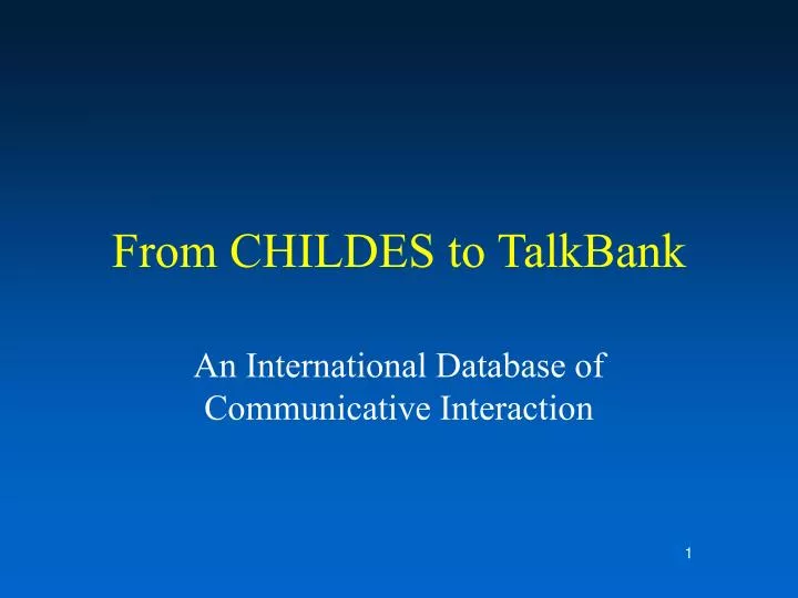 from childes to talkbank
