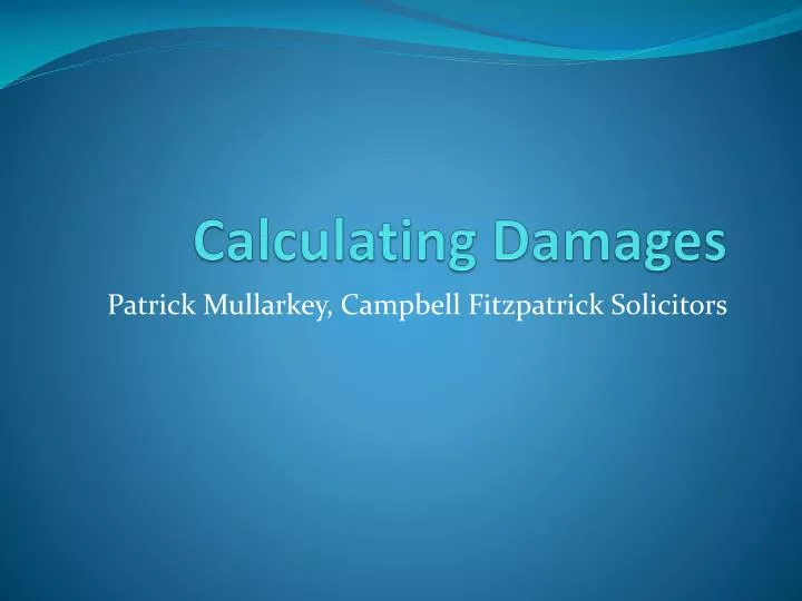 calculating damages