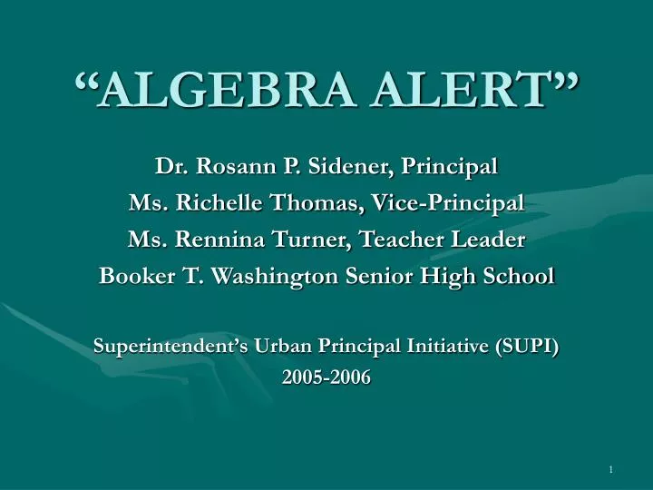 algebra alert