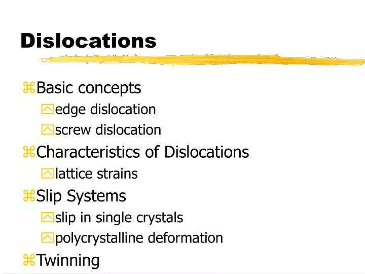 dislocations