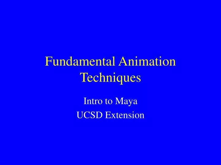 fundamental animation techniques