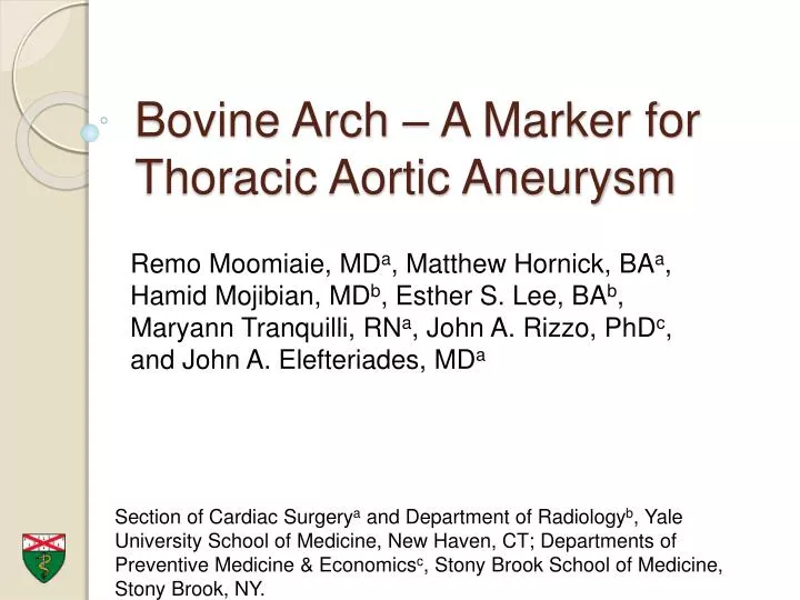 bovine arch a marker for thoracic aortic aneurysm