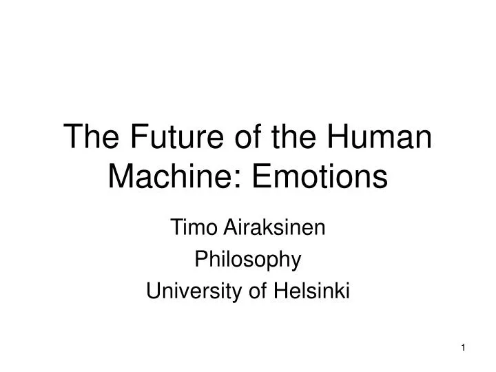 the future of the human machine emotions