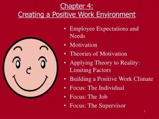Chapter 4: Creating a Positive Work Environment
