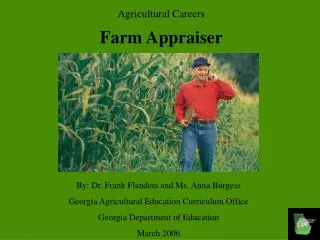 Agricultural Careers Farm Appraiser