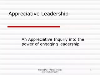 Appreciative Leadership