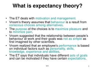 What is expectancy theory?