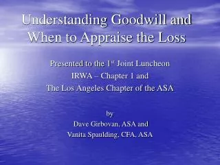 Understanding Goodwill and When to Appraise the Loss