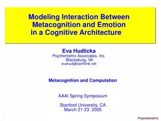 Modeling Interaction Between Metacognition and Emotion in a Cognitive Architecture