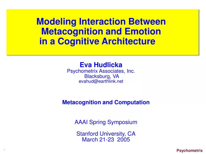 modeling interaction between metacognition and emotion in a cognitive architecture