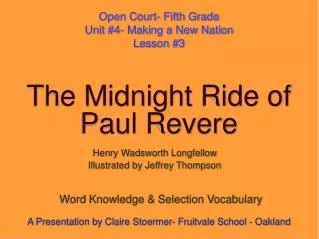 The Midnight Ride of Paul Revere