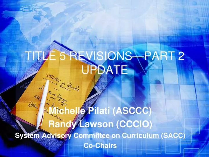title 5 revisions part 2 update