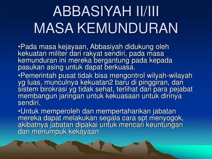 abbasiyah ii iii masa kemunduran