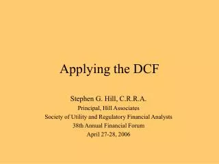 Applying the DCF