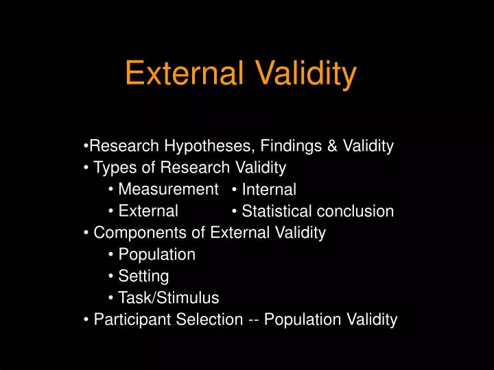 external validity