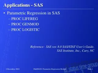 Applications - SAS