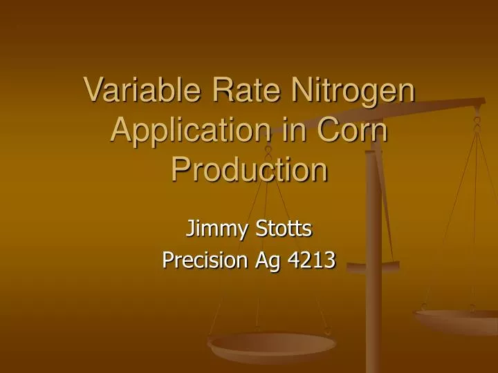 variable rate nitrogen application in corn production