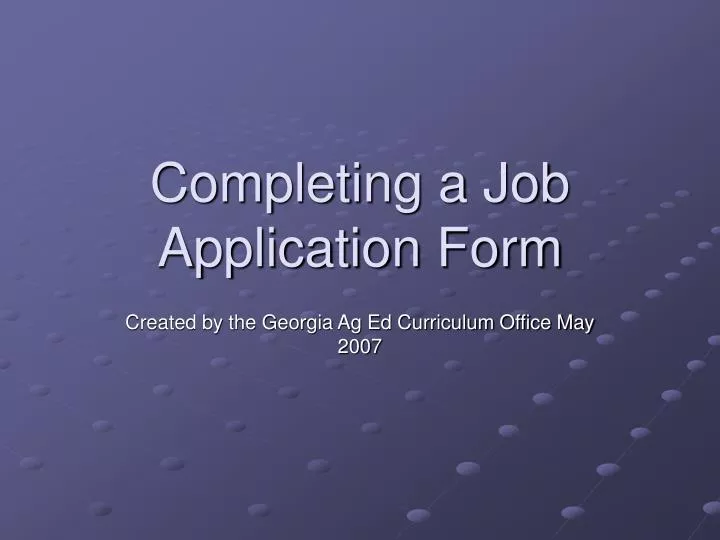 completing a job application form