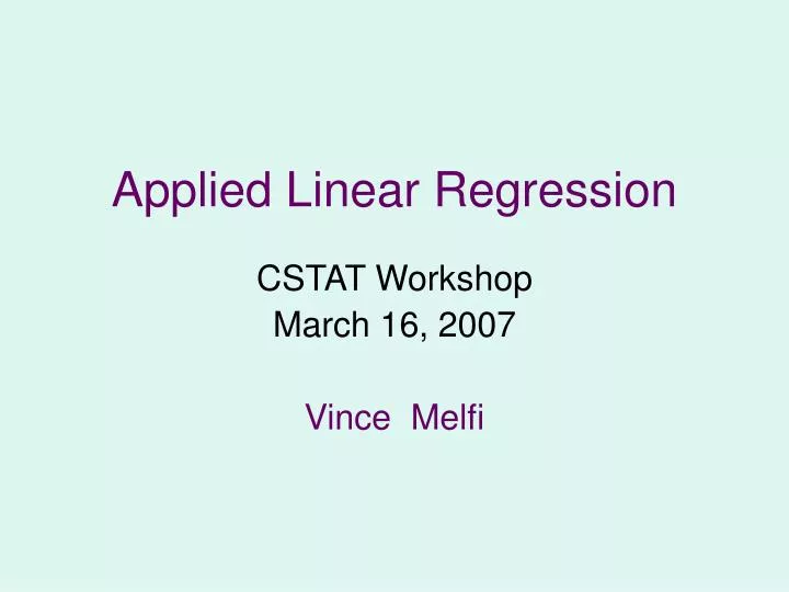 applied linear regression