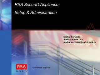 RSA SecurID Appliance Setup &amp; Administration