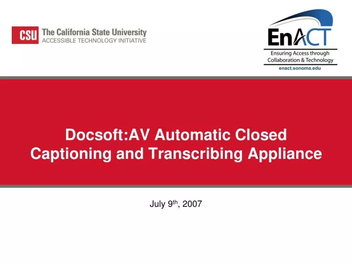 docsoft av automatic closed captioning and transcribing appliance
