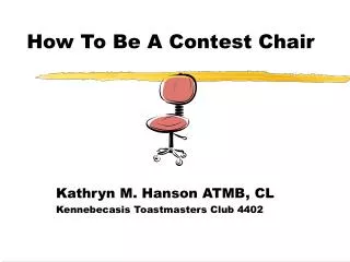How To Be A Contest Chair