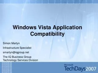 Windows Vista Application Compatibility