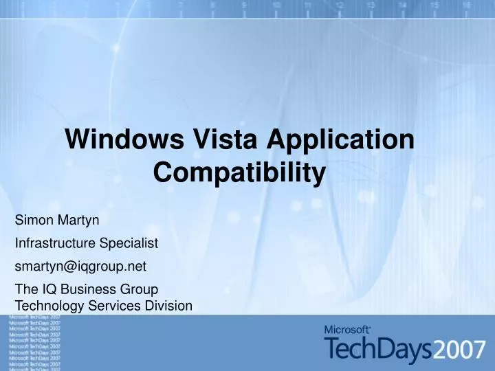 windows vista application compatibility