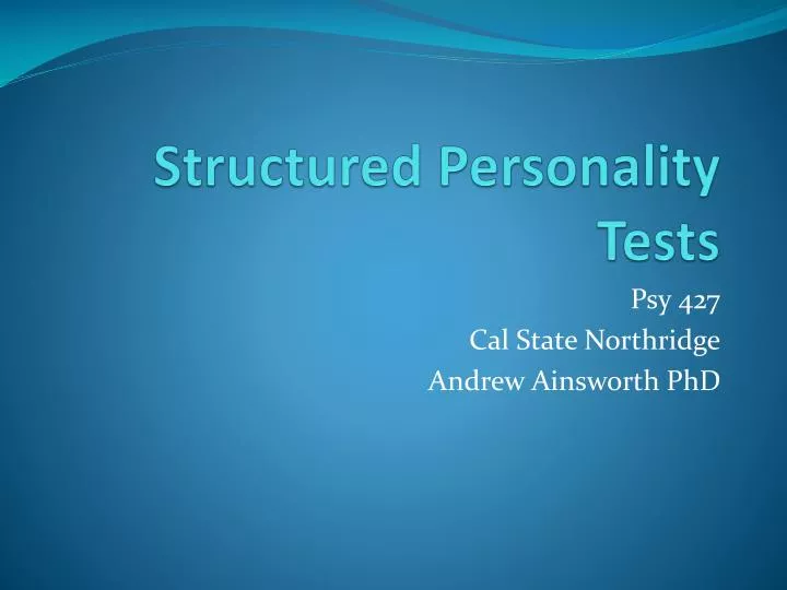 structured personality tests