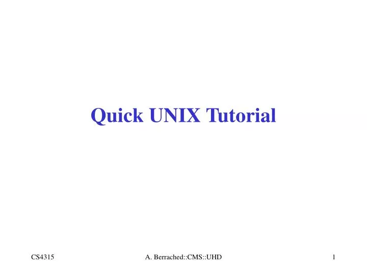 quick unix tutorial