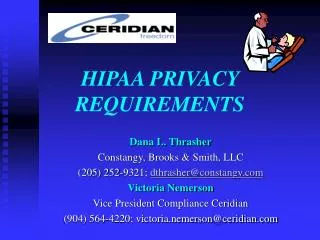 HIPAA PRIVACY REQUIREMENTS