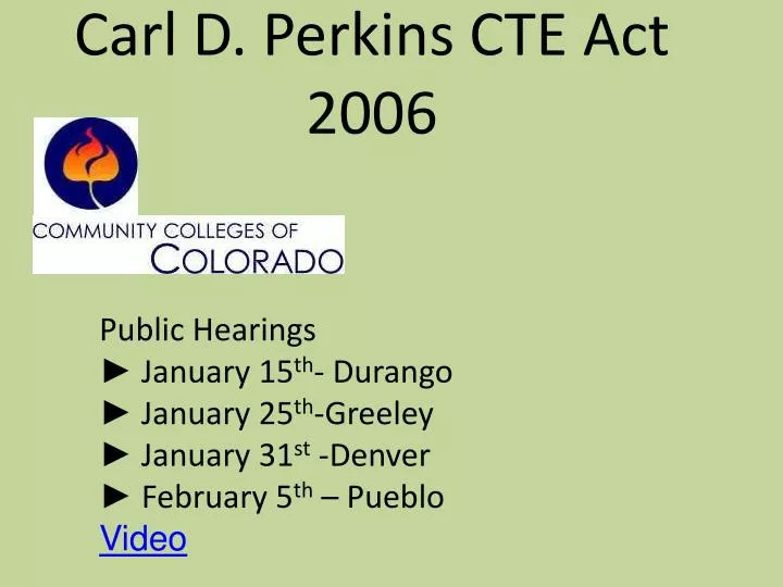 carl d perkins cte act 2006