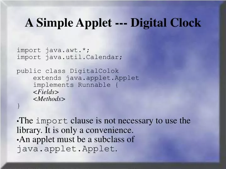 a simple applet digital clock
