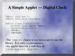 A Simple Applet --- Digital Clock
