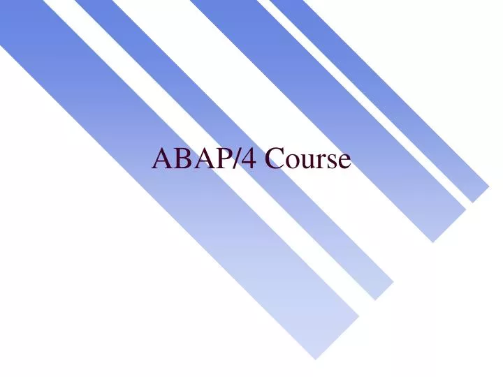 abap 4 course