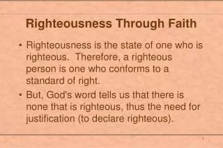Righteousness Through Faith