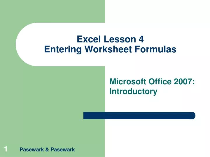 excel lesson 4 entering worksheet formulas