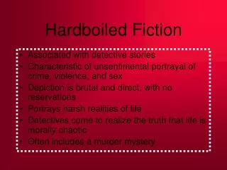 Hardboiled Fiction