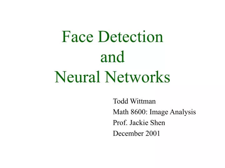 face detection and neural networks