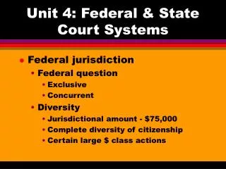 Unit 4: Federal &amp; State Court Systems