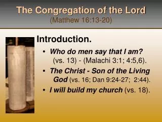 The Congregation of the Lord (Matthew 16:13-20)