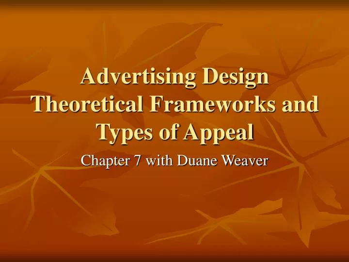advertising design theoretical frameworks and types of appeal
