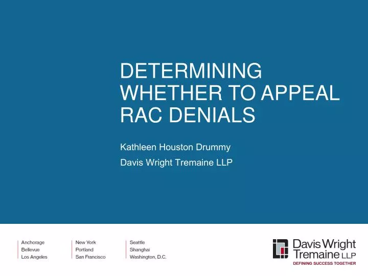 determining whether to appeal rac denials