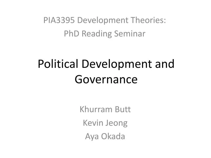 political development and governance