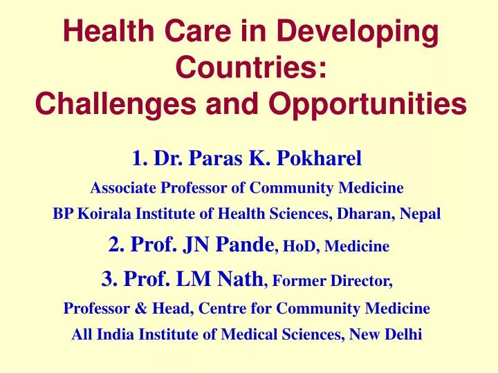 health care in developing countries challenges and opportunities