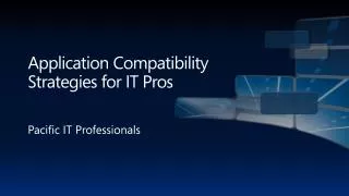 Application Compatibility Strategies for IT Pros
