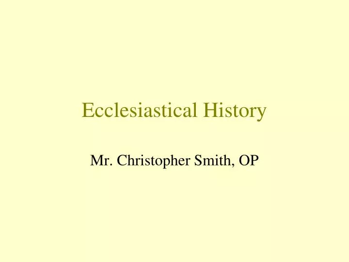 ecclesiastical history