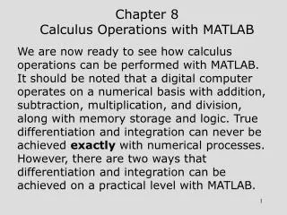 Chapter 8 Calculus Operations with MATLAB