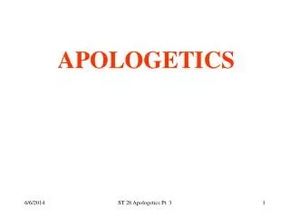 APOLOGETICS